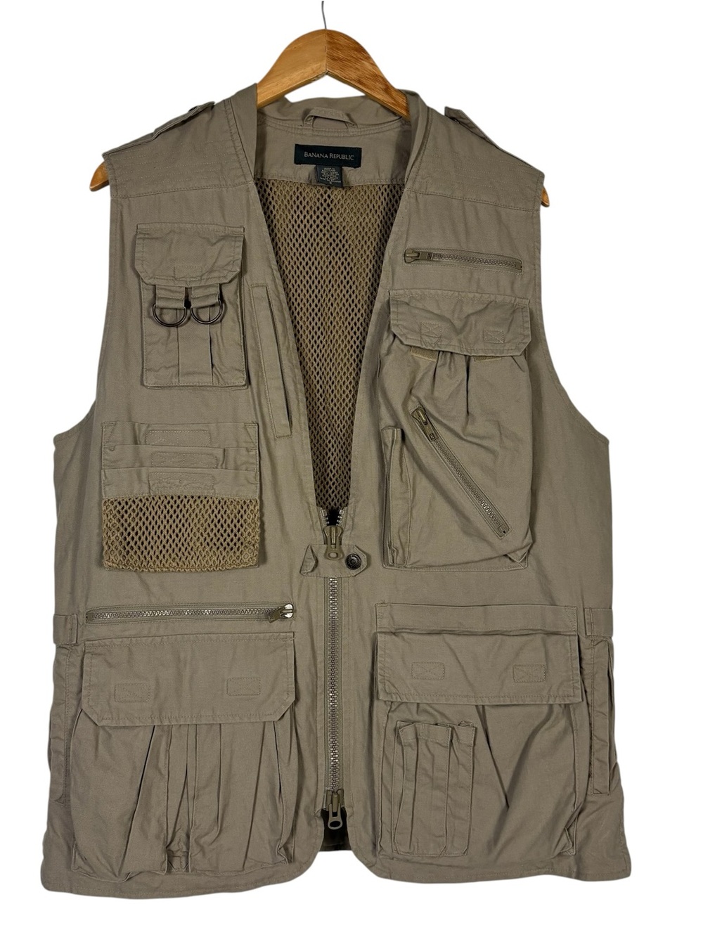 VTG Banana Republic Safari Vest Men's Small Fishing Travel Photography Hunting